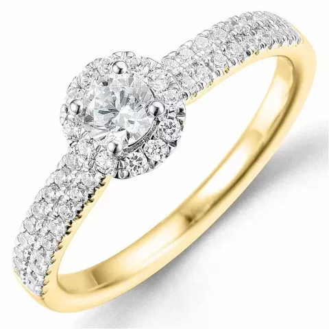 Bestelde artikel -  diamant ring in 14 karaat goud-en witgoud 0,26 ct 0,29 ct
