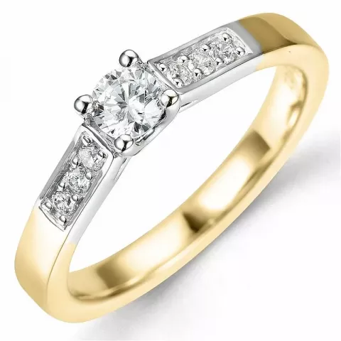 Bestelde artikel -  diamant ring in 14 karaat goud-en witgoud 0,26 ct 0,10 ct