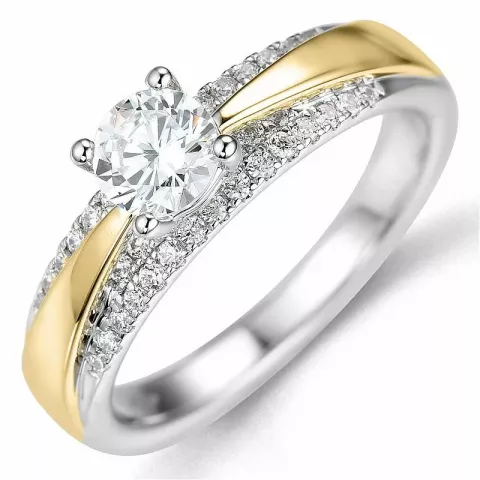 Bestelde artikel -  diamant ring in 14 karaat goud-en witgoud 0,52 ct 0,25 ct