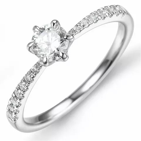 Bestelde artikel -  diamant ring in 14 karaat witgoud 0,42 ct 0,13 ct