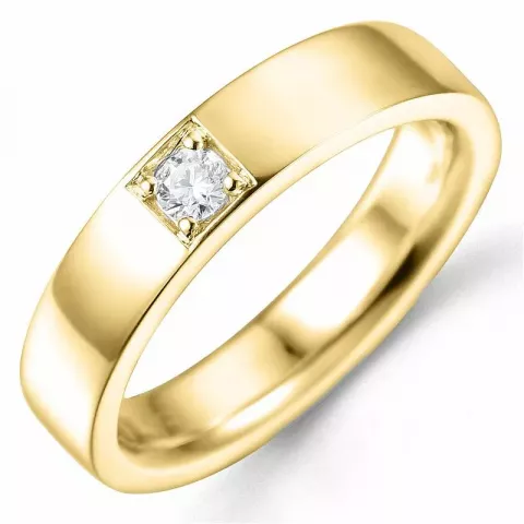 diamant ring in 14 karaat goud 1 x 0,10 ct