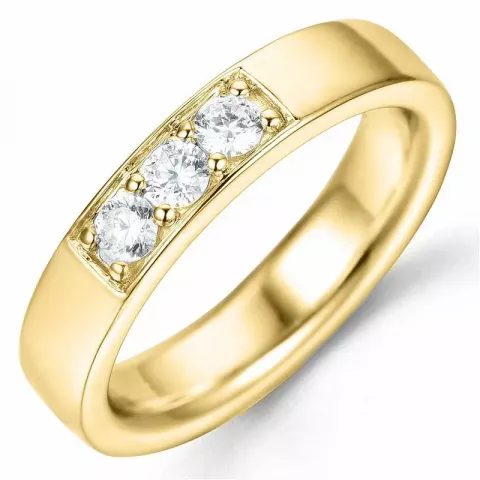 diamant ring in 14 karaat goud 3 x 0,10 ct