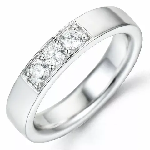 diamant ring in 14 karaat witgoud 3 x 0,10 ct