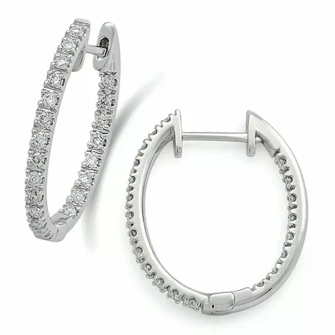 13 mm diamant creool in 14 karaat witgoud met diamanten 