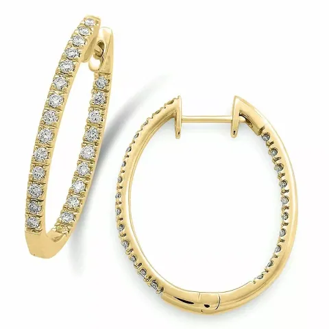 16 mm diamant creool in 14 karaat goud met diamant