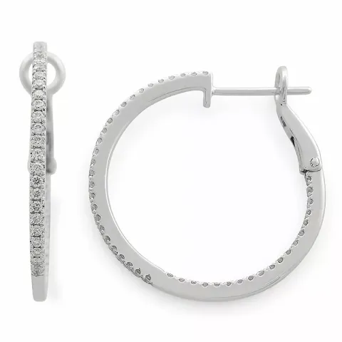 20 mm diamant creool in 14 karaat witgoud met diamanten 