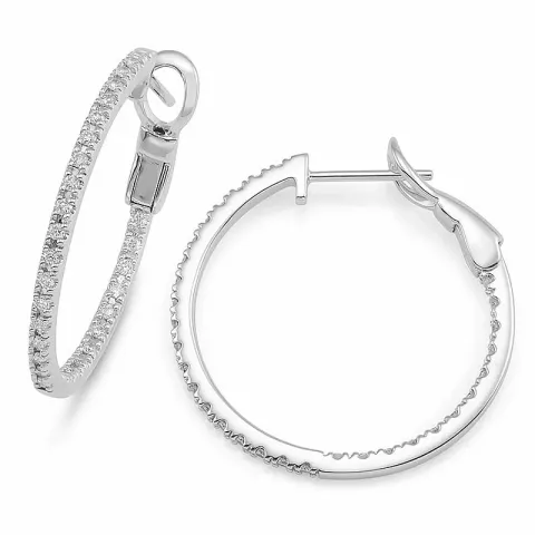 20 mm diamant creool in 14 karaat witgoud met diamant 