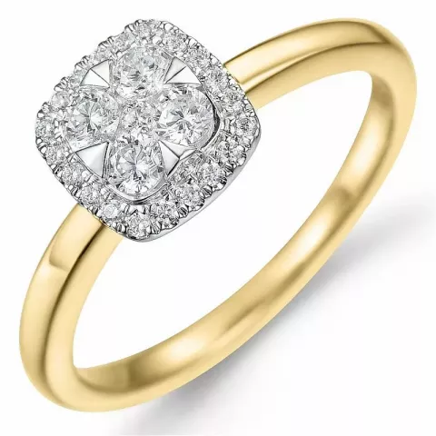 bestelde artikel -  diamant ring in 14 karaat goud-en witgoud 0,37 ct