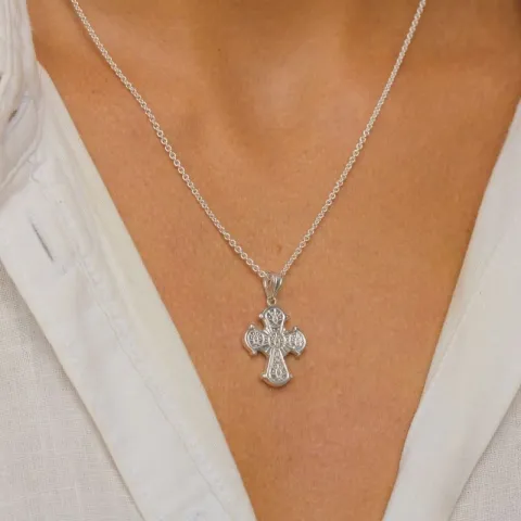 dagmarkruis ketting in zilver met hanger in zilver