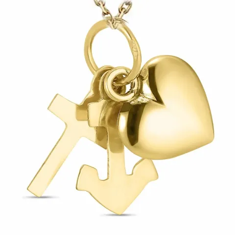 Geloof-hoop-liefde hanger in 8 karaat goud