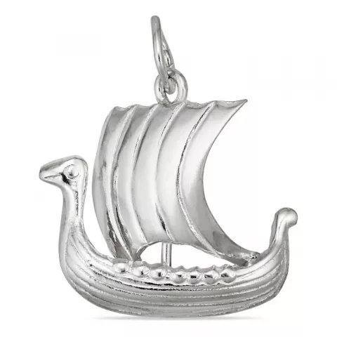 Vikingschip hanger in zilver