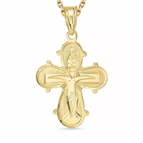dagmarkruis ketting in verguld sterlingzilver met hanger in 8 karaat goud - Amoré