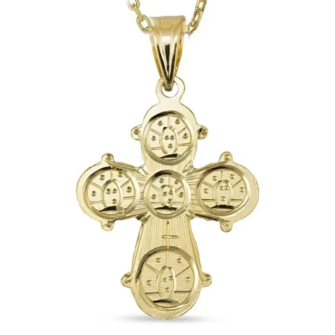 dagmarkruis ketting in verguld sterlingzilver met hanger in 8 karaat goud