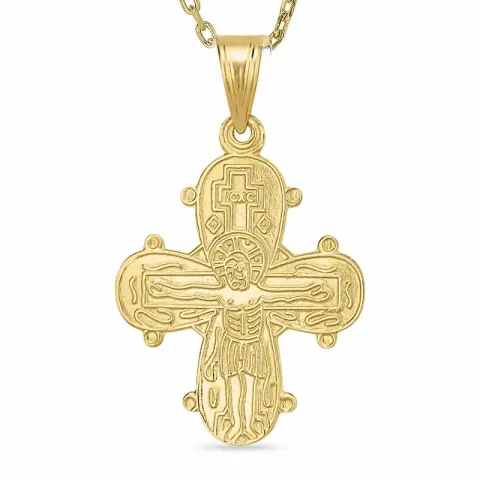 dagmarkruis ketting in verguld sterlingzilver met hanger in 8 karaat goud