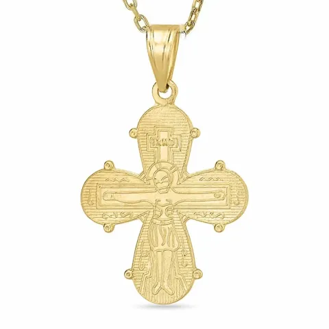 dagmarkruis ketting in verguld sterlingzilver met hanger in 8 karaat goud - Amoré