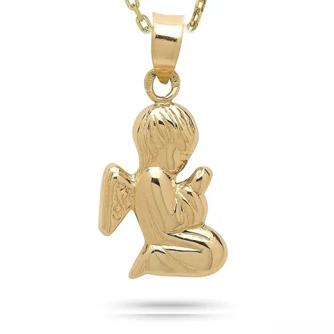 engel ketting in verguld sterlingzilver met hanger in 8 karaat goud