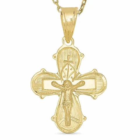 dagmarkruis ketting in verguld sterlingzilver met hanger in 8 karaat goud