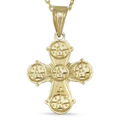 dagmarkruis ketting in verguld sterlingzilver met hanger in 8 karaat goud