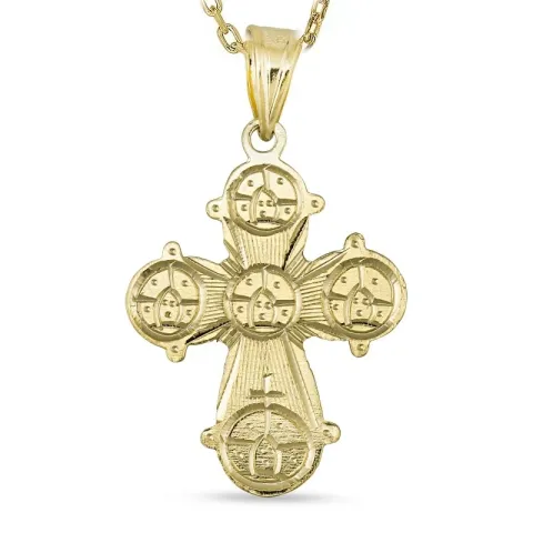 dagmarkruis ketting in verguld sterlingzilver met hanger in 14 karaat goud