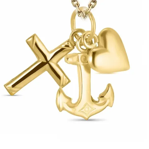 geloof-hoop-liefde ketting in verguld sterlingzilver met hanger in 8 karaat goud