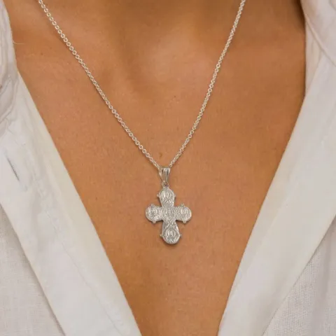 dagmarkruis ketting in zilver met hanger in zilver