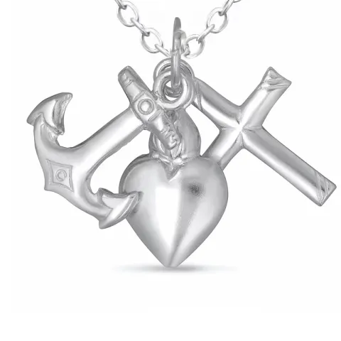 geloof-hoop-liefde ketting in zilver met hanger in zilver