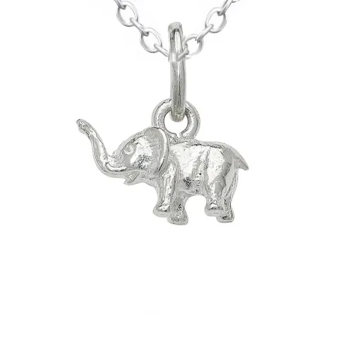 olifant ketting in zilver met hanger in zilver