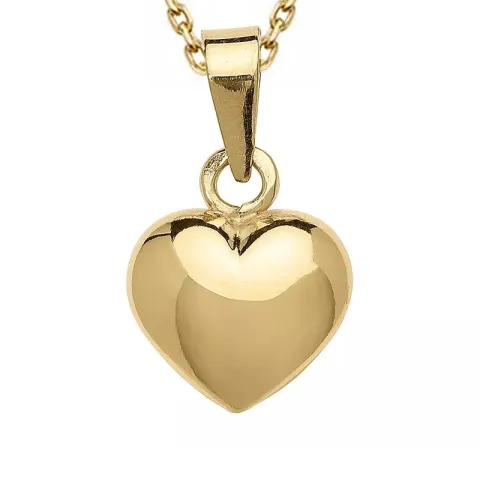 hart ketting in verguld sterlingzilver met hanger in 8 karaat goud
