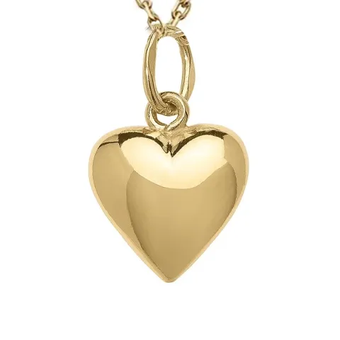 hart ketting in verguld sterlingzilver met hanger in 8 karaat goud