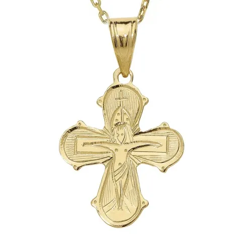 dagmarkruis ketting in verguld sterlingzilver met hanger in 8 karaat goud