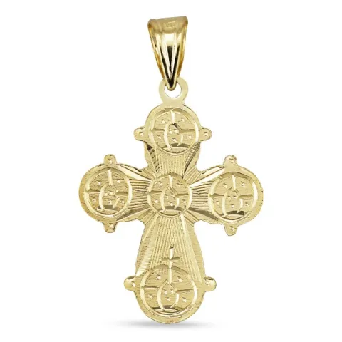 dagmarkruis ketting in verguld sterlingzilver met hanger in 8 karaat goud - Amoré