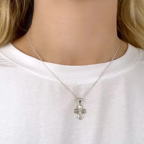 dagmarkruis ketting in zilver met hanger in zilver