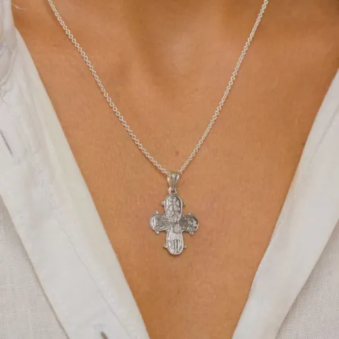 dagmarkruis ketting in zilver met hanger in zilver