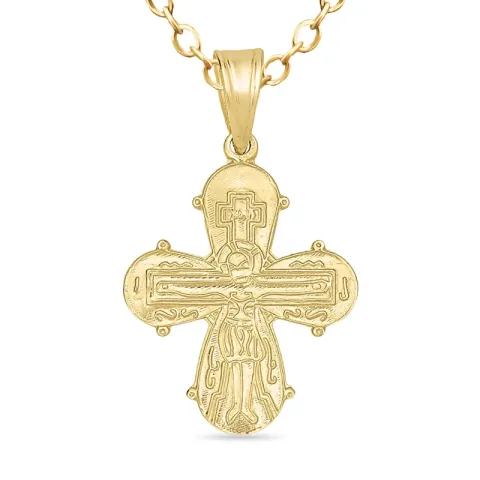 dagmarkruis ketting in verguld sterlingzilver met hanger in 8 karaat goud - Amoré