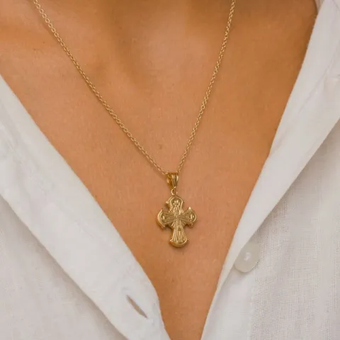 dagmarkruis ketting in verguld sterlingzilver met hanger in verguld sterlingzilver