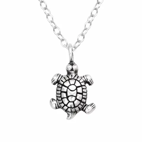 schildpad ketting in zilver met hanger in zilver