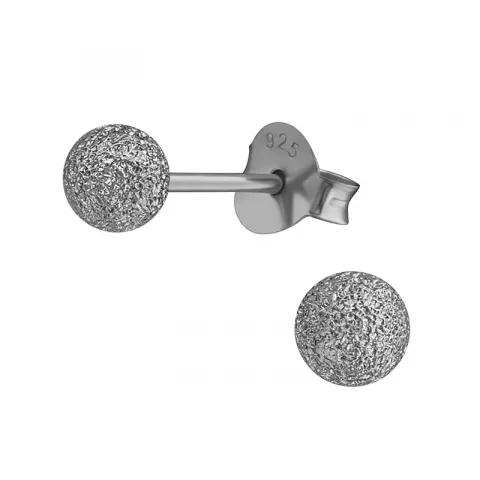 4 mm bolletje oorsteker in zwart gerhodineerd zilver