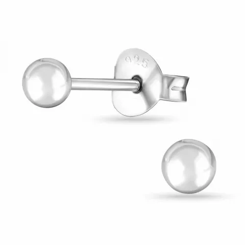 3 mm bolletje oorbellen in zilver