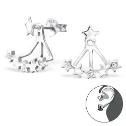 Ster oorbellen in zilver