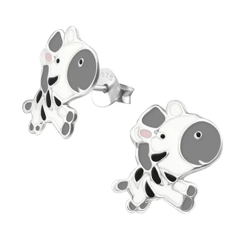 Zebra oorbellen in zilver