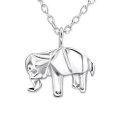 Olifant ketting met hanger in zilver met olifant in zilver