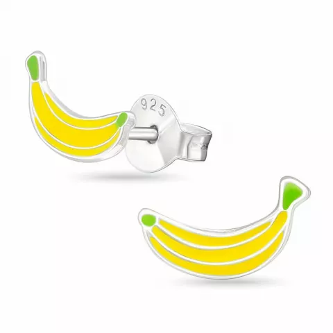 banane geel oorbellen in zilver