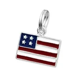Amerikaanse vlag bedeltjes voor armband in zilver