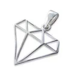 Diamantvormig hanger in zilver