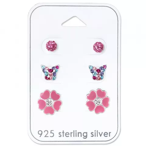Pink oorbellen voor kinderen in zilver