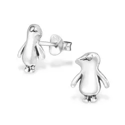 Pinguin oorbellen in geoxideerd sterlingzilver