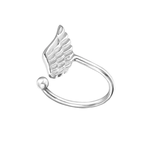 Vleugel ear cuff in zilver