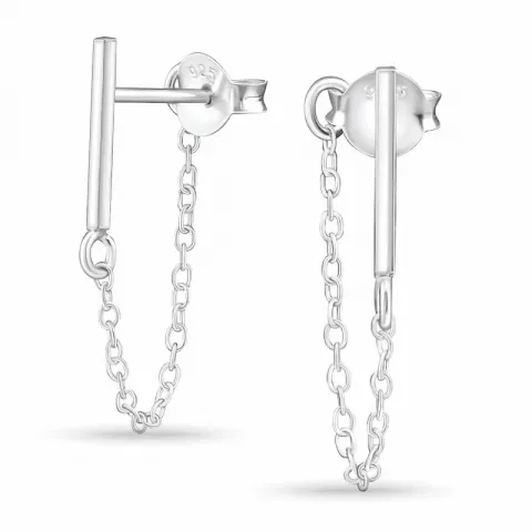 hangers ketting oorsteker in zilver