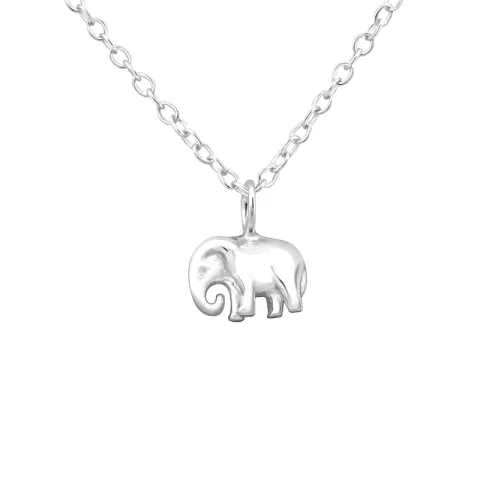 Olifant ketting met hanger in zilver