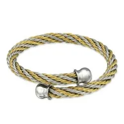 Gedraaide armband in roestvrij staal 13 cm - 17 cm x